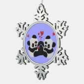 大切なパンダのクリスマスのオーナメント スノーフレークピューターオーナメント (右)