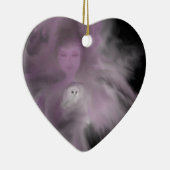 大切なフクロウの天使 セラミックオーナメント (右)