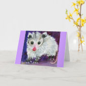 大切なベビーの紫色のふくろねずみカード カード (黄色い花)