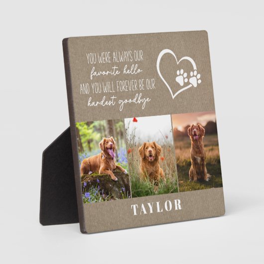 大切なペットのメモリアル お別れの記念に フォトプラーク (正面)