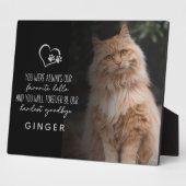 大切なペットのメモリアル お気に入りの再会  最も困難な別れ 猫のメモリアル フォトプラーク (側面)