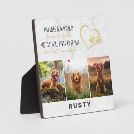 大切なペットのメモリアル ギフト お気に入りの言葉で 最も難しい別れを称える フォトプラーク
