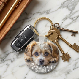 大切なペットの写真 犬好きな人のための記念品 名前入り キーホルダー