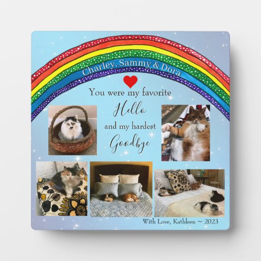 大切なペットの思い出　ハローぺっとメモリアルフォトプレート フォトプラーク (正面)