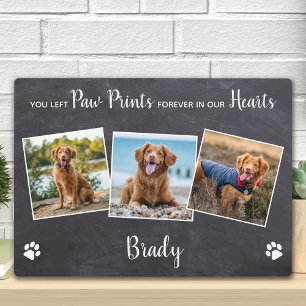 大切なペットの記憶に。ハートに足跡3 フォトペットメモリアル フォトプラーク