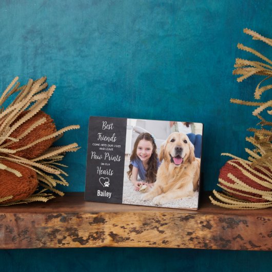 大切なペットの記憶を胸に 犬のペットメモリアル フォトプラーク (側面)