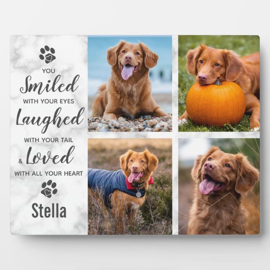 大切なペットの記憶 愛する記憶の写真コラージュ フォトプラーク (正面)