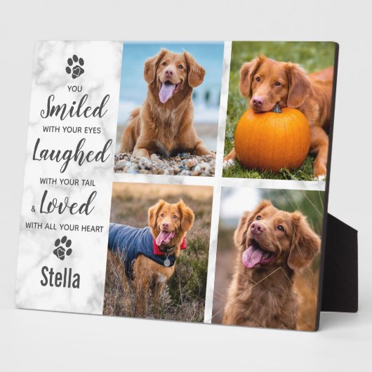 大切なペットの記憶 愛する記憶の写真コラージュ フォトプラーク (側面)