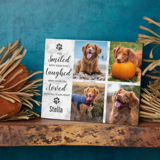 大切なペットの記憶 愛する記憶の写真コラージュ フォトプラーク (側面)