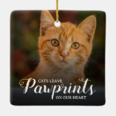大切なペットの記憶 猫 2枚の写真のメモリアル セラミックオーナメント (裏面)