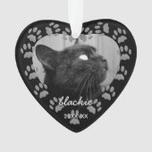 大切なペットの足跡 オリジナル ハート型 メモリアル オーナメント (正面)