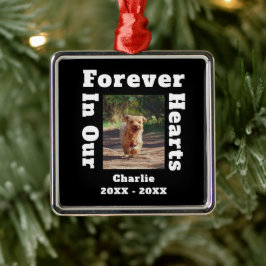 大切なペットの追悼メモリアル 永遠に私たちの心の中に メタルオーナメント