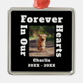 大切なペットの追悼メモリアル 永遠に私たちの心の中に メタルオーナメント (正面)
