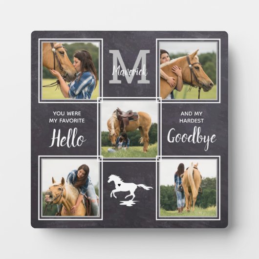 大切なペットの馬の追悼　オリジナル写真コラージュ フォトプラーク (正面)