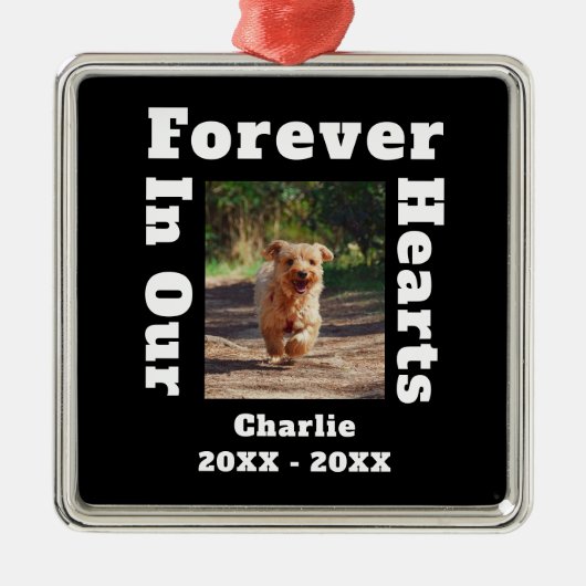 大切なペットを忘れないための追悼メモリアル メタルオーナメント (正面)