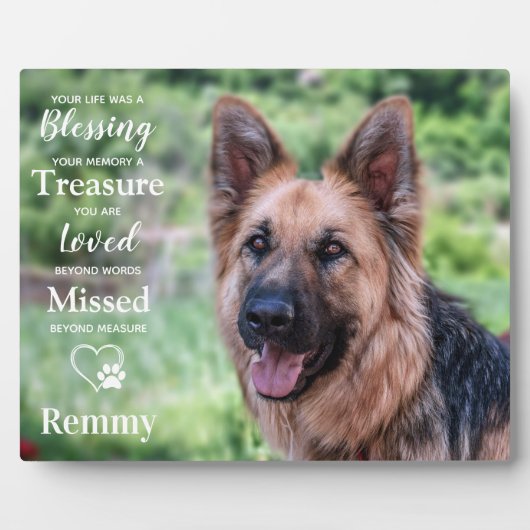 大切なペットドッグのメモリアル　オーダーメイド　思い出の写真 フォトプラーク (正面)