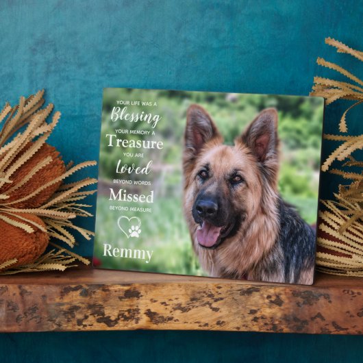 大切なペットドッグのメモリアル　オーダーメイド　思い出の写真 フォトプラーク (側面)