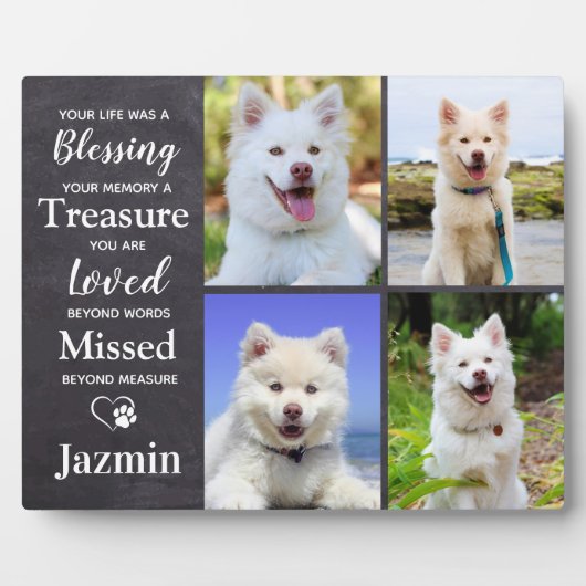 大切なペットドッグの追悼　～想い出の４枚の写真に名前を刻んで～ フォトプラーク (正面)