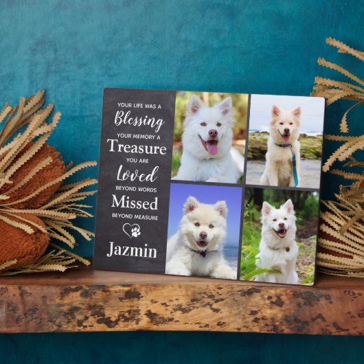 大切なペットドッグの追悼　～想い出の４枚の写真に名前を刻んで～ フォトプラーク (側面)