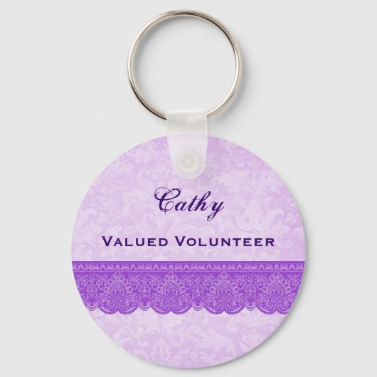 大切なボランティアのオーキッドパープルF431 キーホルダー (正面)