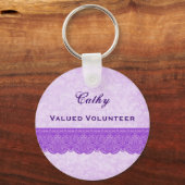 大切なボランティアのオーキッドパープルF431 キーホルダー (正面)