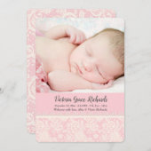 大切なレースの写真の誕生の発表 案内状 (正面/裏面)