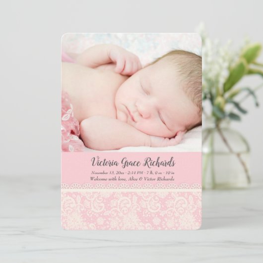 大切なレースの写真の誕生の発表 案内状 (スタンド正面)