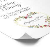 大切な人の席を確保するウェディングメモリー フラワーハート ポスター (角)