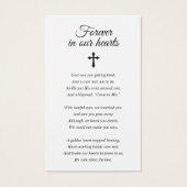 大切な人の永遠の記憶 フォトメモリアルカード (裏面)