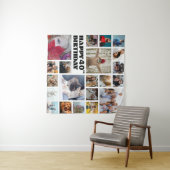 大切な人の生涯の思い出を祝うモダンなフォトコラージュ タペストリー (インサイチュ(横))