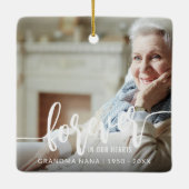 大切な人の記憶が永遠に心に 2枚の写真と手書き文字 セラミックオーナメント (裏面)