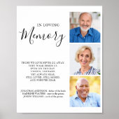 大切な人への想い出オーダーメイド3写真ウェディングメモリアル ポスター (正面)