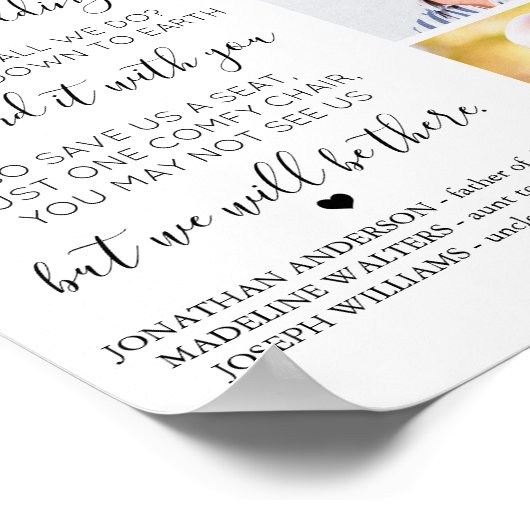 大切な人への想い出 3枚の写真で綴るウェディングメモリアル ポスター (角)