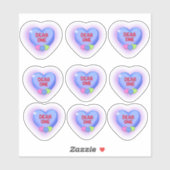 大切な人への紫ハートバレンタインキャンディー シール (シート)