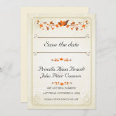 "大切な人への結婚式のお知らせ 秋の葉のテーマで" セーブザデート (正面/裏面)