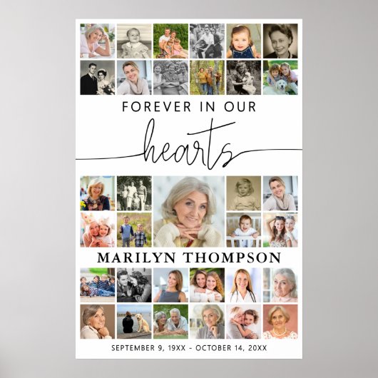 大切な人への追悼　写真コラージュ　３３　私たちの心に永遠に ポスター (正面)