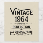 大切な人への還暦祝い　６０個のヴィンテージ風の誕生日プレゼント ワインラベル (シングルラベル)