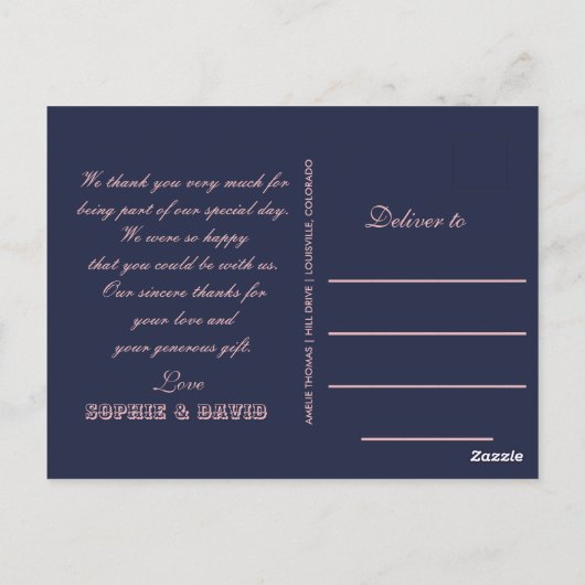 大切な人へ 愛を新たに誓う フォト コラージュ ポストカード (裏面)