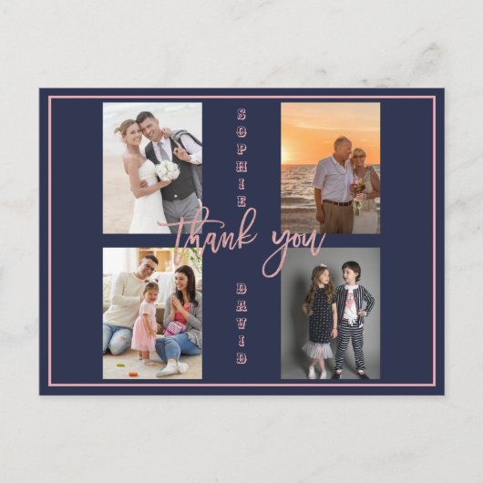 大切な人へ 愛を新たに誓う フォト コラージュ ポストカード (正面)