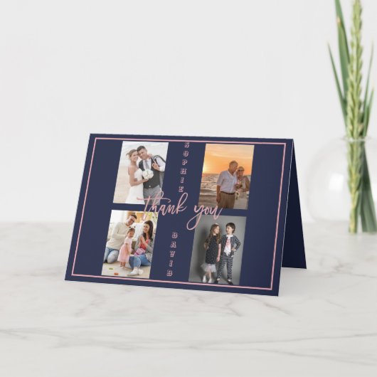 大切な人へ　誓いの言葉を新たに　写真コラージュ サンキューカード (正面)