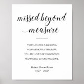 大切な人をしのぶ記念詩　追悼式で使えるポスター ポスター (正面)