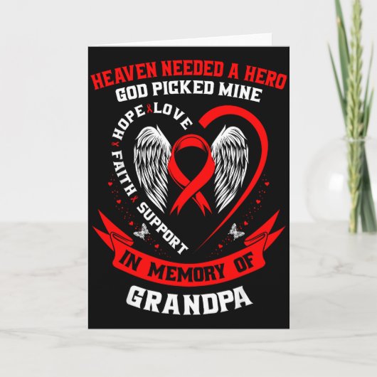 大切な人を亡くした祖父の心臓病啓発 カード (正面)