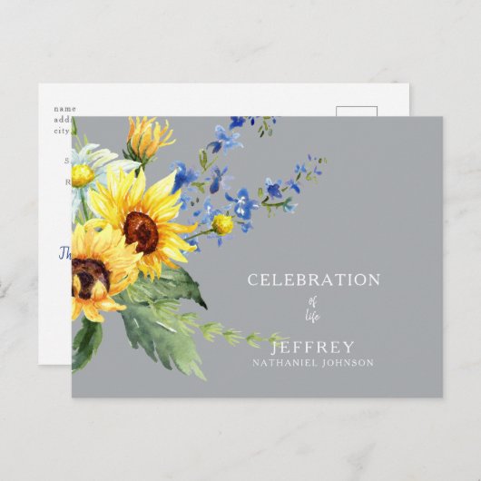 大切な人を失った後の生の祝い、 ポストカード (正面/裏面)