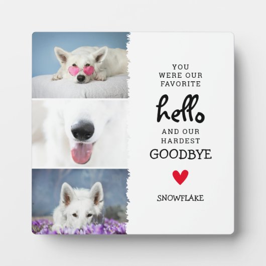 大切な別れ 最愛のペットへ 想い出のプレート フォトプラーク (正面)