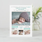 大切な到着の写真の誕生の発表 案内状 (スタンド正面)