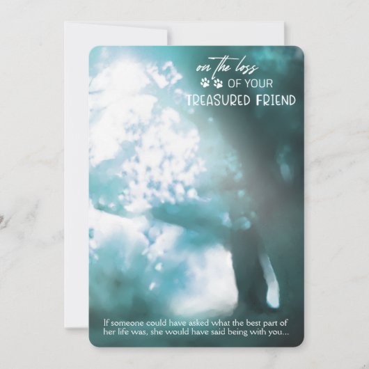 大切な友人ペットの同情証の紛失 カード (正面)