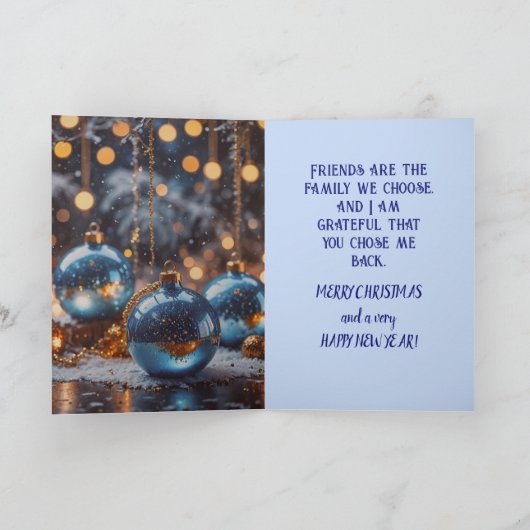 大切な友達のためのクリスマスカード サンキューカード (内部)