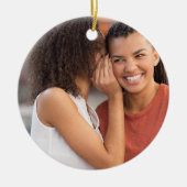 大切な友達の定義 クリスマスの写真 セラミックオーナメント (正面)