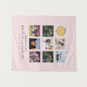 大切な友達への写真コラージュギフト ダスティピンク ピザ BFF タペストリー (正面(横))