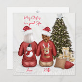 大切な友達へ クリスマスカード 招待状 (正面/裏面)